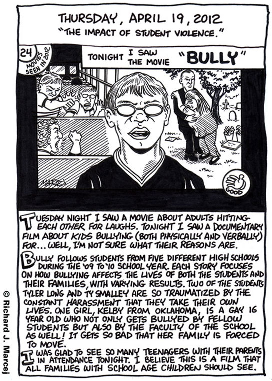Daily Comic Journal: April 19, 2012: “The Impact Of Student Violence.”