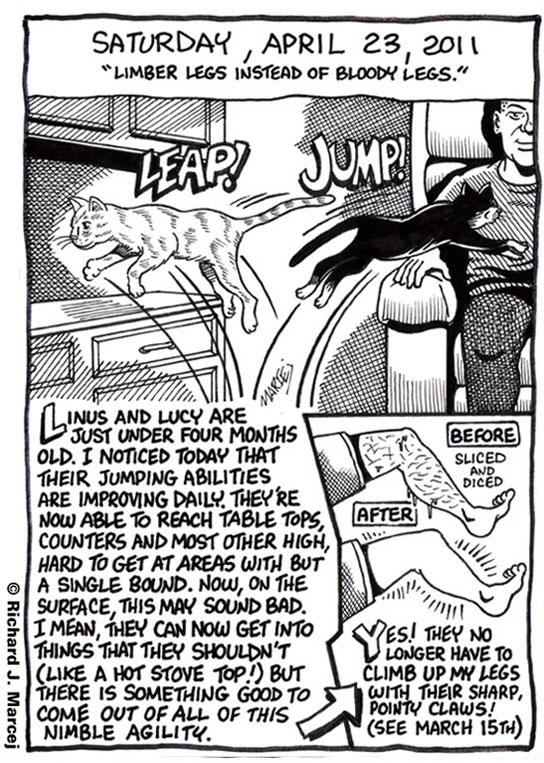 Daily Comic Journal: April 23, 2011: “Limber Legs Instead Of Bloody Legs.”