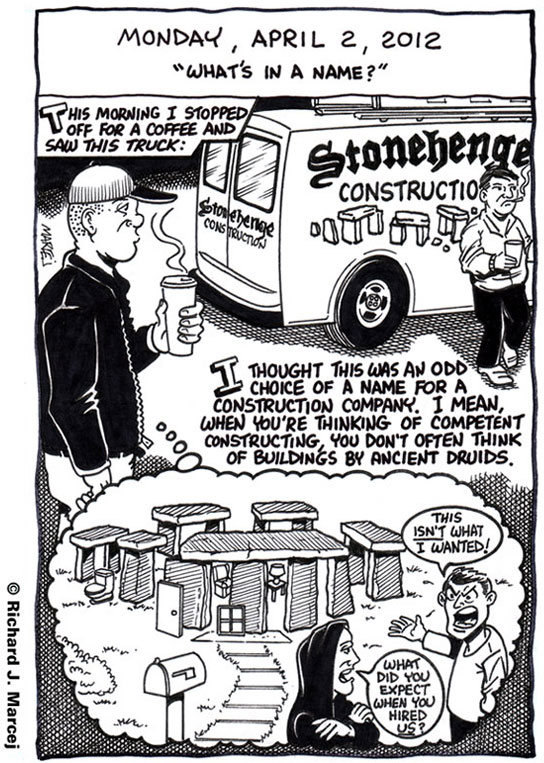 Daily Comic Journal: April 2, 2012: “What’s In A Name?”