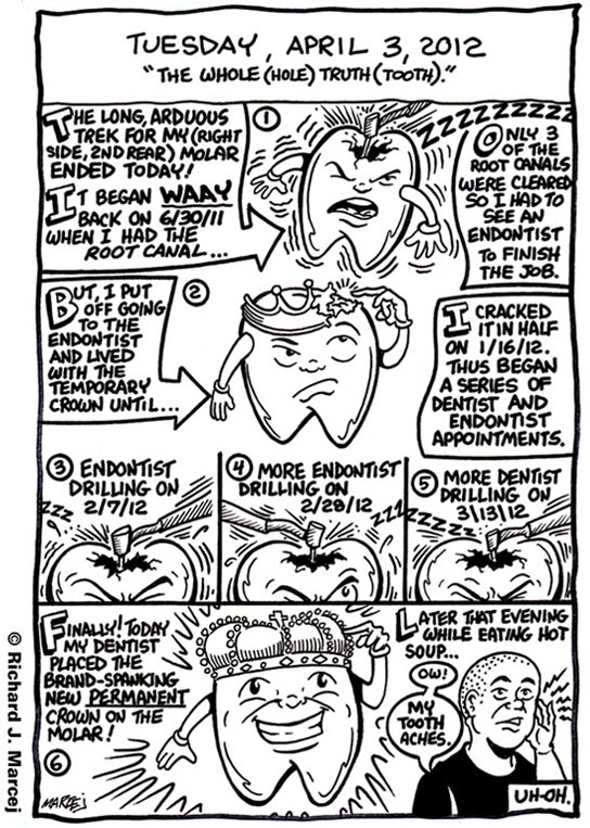 Daily Comic Journal: April 3, 2012: “The Whole (Hole) Truth (Tooth).”