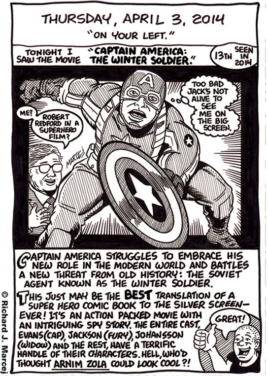 Daily Comic Journal: April 3, 2014: “On Your Left.”