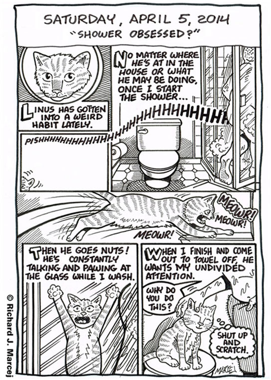 Daily Comic Journal: April 5, 2014: “Shower Obsessed?”
