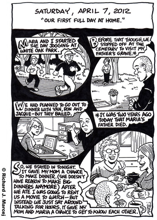 Daily Comic Journal: April 7, 2012: “Our First Full Day At Home.”