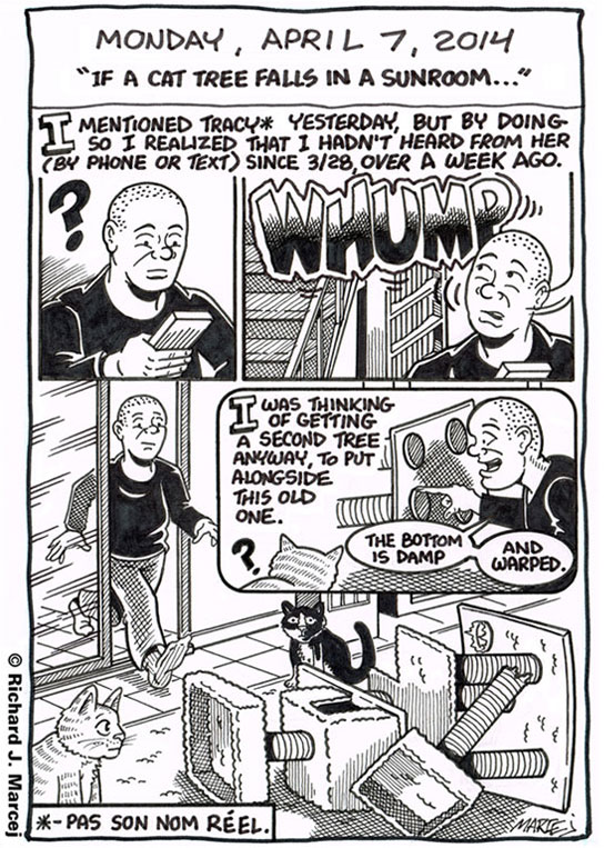 Daily Comic Journal: April 7, 2014: “If A Cat Tree Falls In A Sunroom…”