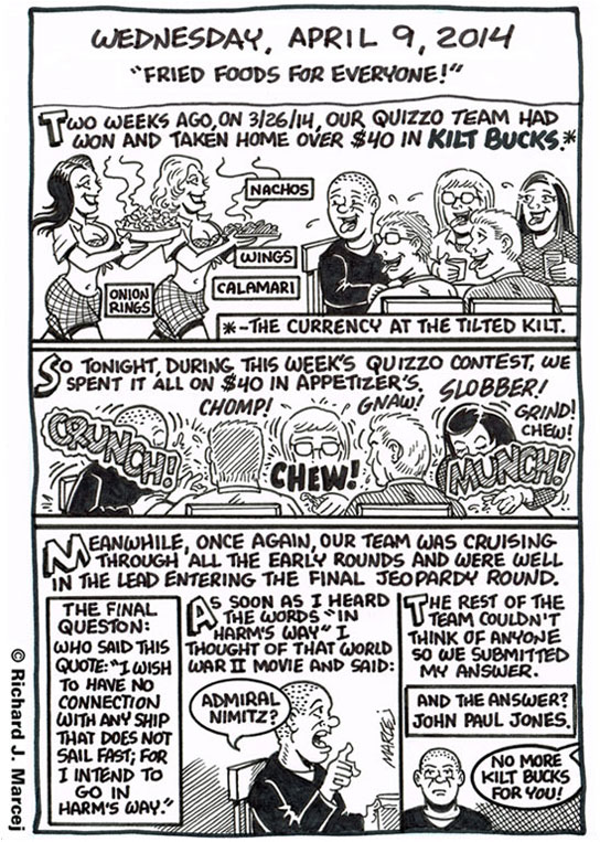 Daily Comic Journal: April 9, 2014: “Fried Foods For Everyone!”
