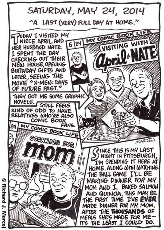 Daily Comic Journal: May 24, 2014: “A Last (Very) Full Day At Home.”