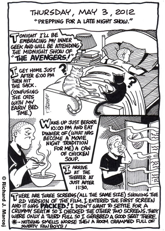 Daily Comic Journal: May 3, 2012: “Prepping For A Late Night Show.”