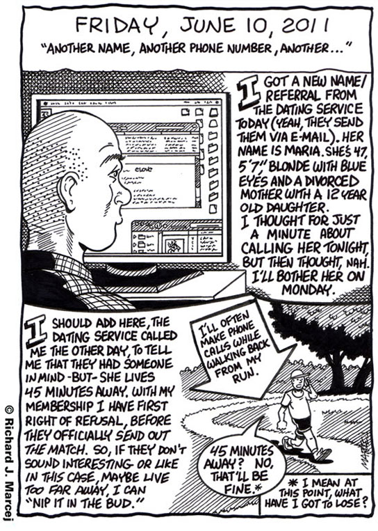 Daily Comic Journal: June 10, 2011: “Another Name, Another Phone Number, Another…”