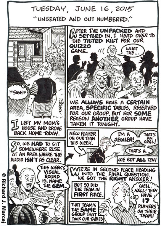 Daily Comic Journal: June 16, 2015: “Unseated And Out Numbered”