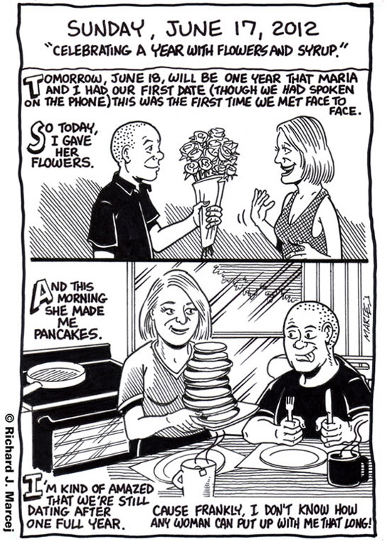 Daily Comic Journal: June 17, 2012: “Celebrating A Year With Flowers And Syrup.”