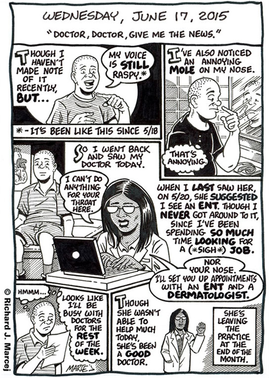 Daily Comic Journal: June 17, 2015: “Doctor, Doctor, Give Me The News.”