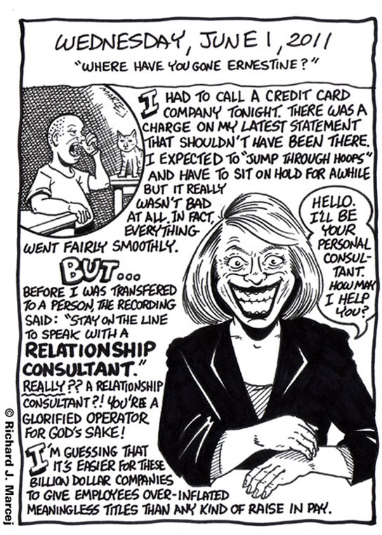 Daily Comic Journal: June 1, 2011: “Where Have You Gone Ernestine?”