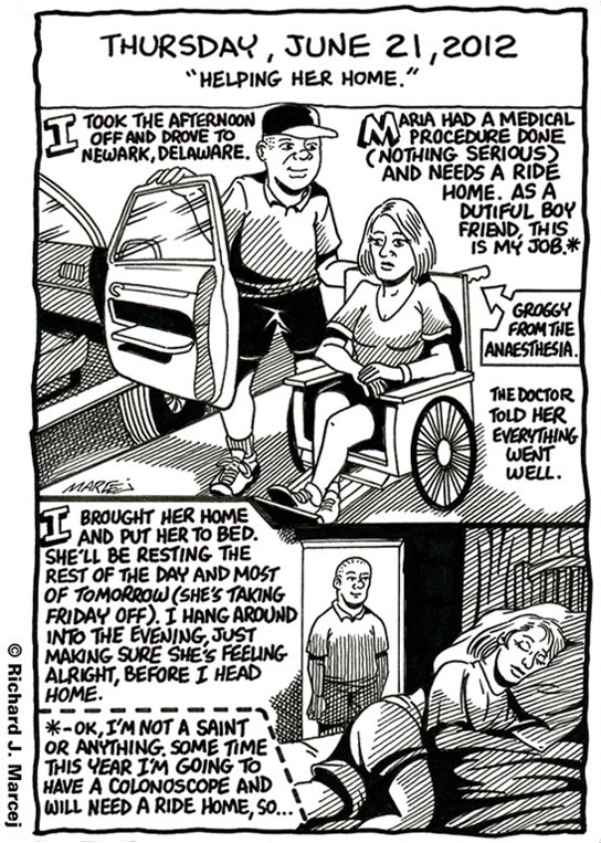 Daily Comic Journal: June 21, 2012: “Helping Her Home.”