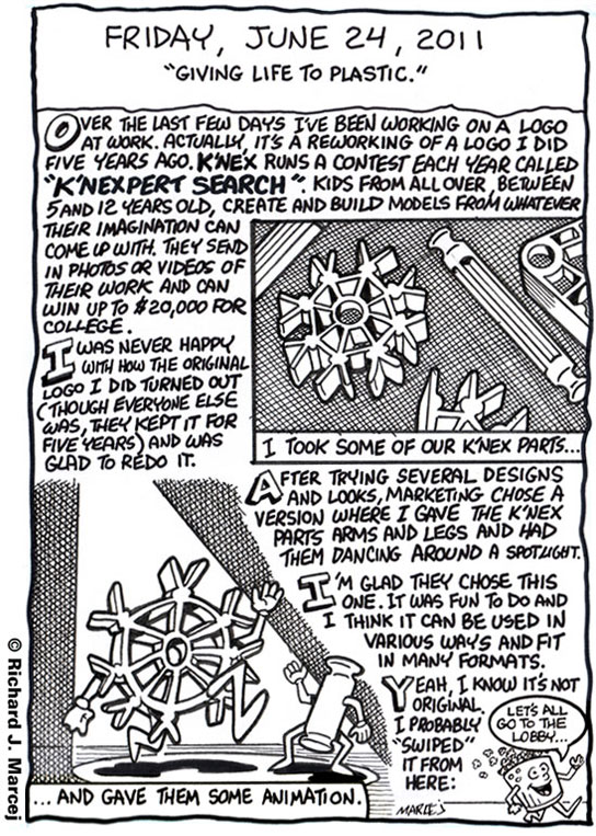 Daily Comic Journal: June 24, 2011: “Giving Life To Plastic.”