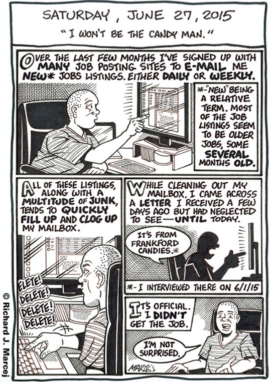 Daily Comic Journal: June 27, 2015: “I Won’t Be The Candy Man.”
