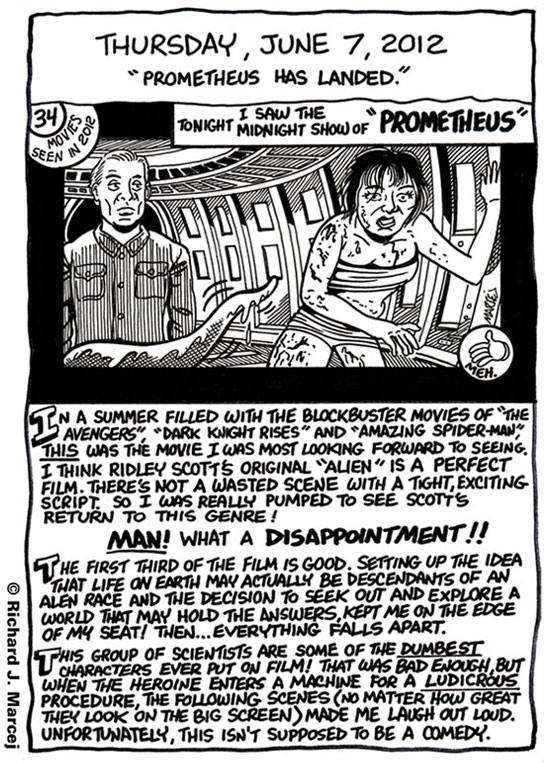 Daily Comic Journal: June 7, 2012: “Prometheus Has Landed.”