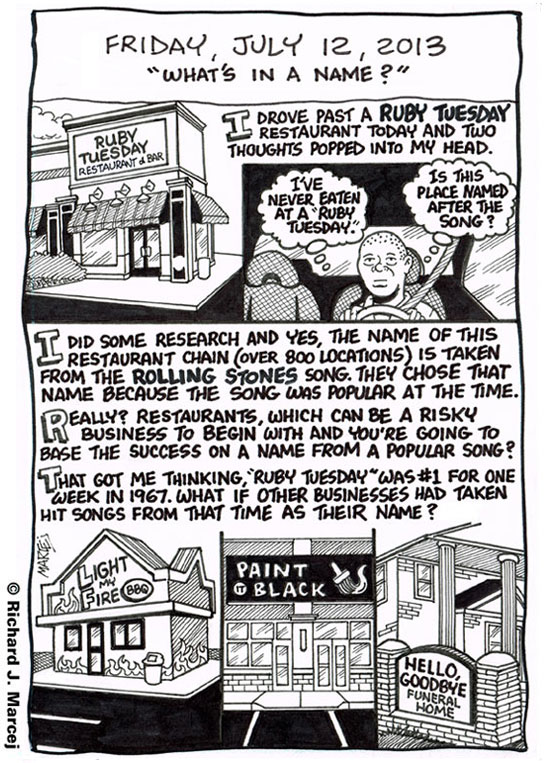 Daily Comic Journal: July 12, 2013: “What’s In A Name?”