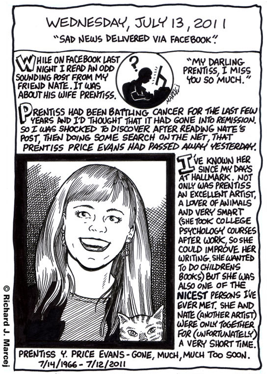 Daily Comic Journal: July 13, 2011: “Sad News Delivered Via Facebook.”