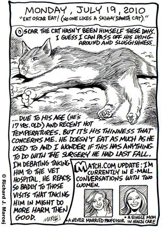 Daily Comic Journal: July 19, 2010: “Eat Oscar Eat! (No One Likes A Skinny Santa, um, Cat).”