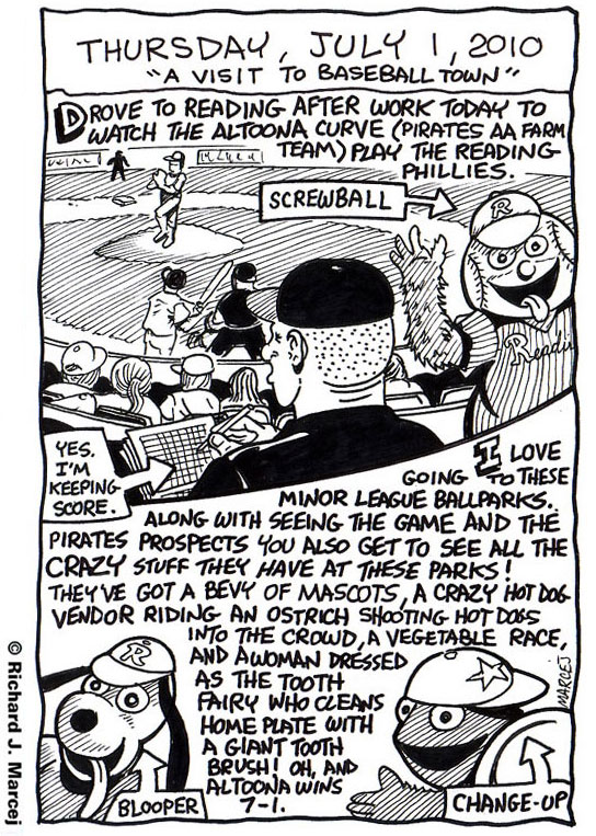 Daily Comic Journal: July 1, 2010: “A Visit To Baseball Town.”