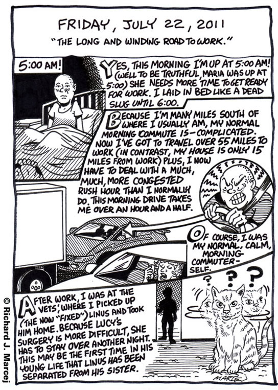 Daily Comic Journal: July 22, 2011: “The Long And Winding Road To Work.”