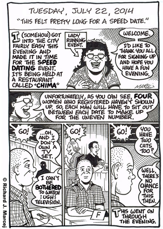 Daily Comic Journal: July 22, 2014: “This Felt Pretty Long For A Speed Date.”