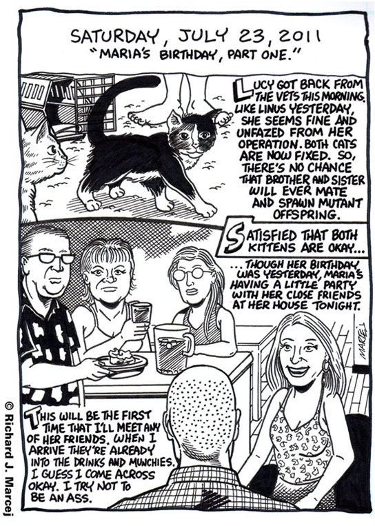 Daily Comic Journal: July 23, 2011: “Maria’s Birthday, Part 1 & 2.”