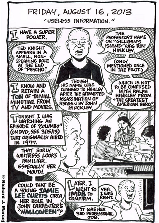 Daily Comic Journal: August 16, 2013: “Useless Information.”
