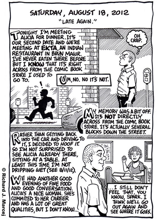 Daily Comic Journal: August 18, 2012: “Late Again.”