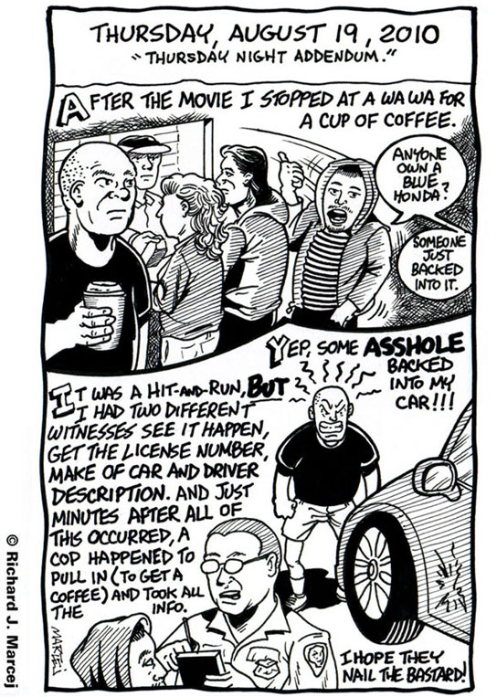 Daily Comic Journal: August 19, 2010: “After I laughed Until It Hurt, My Car Was Hurt!”