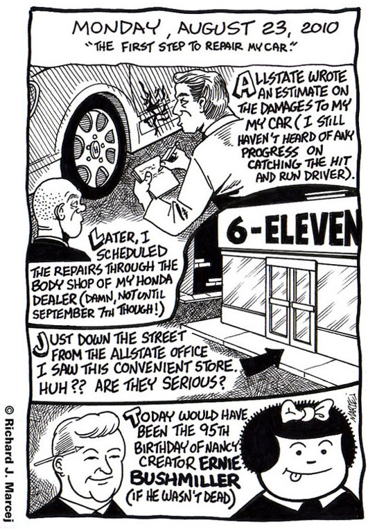 Daily Comic Journal: August, 23, 2010: “The First Step To Repair My Car.”