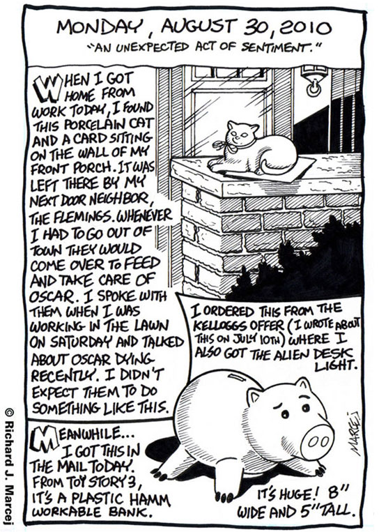 Daily Comic Journal: August, 30, 2010: “An Unexpected Act Of Sentiment.”