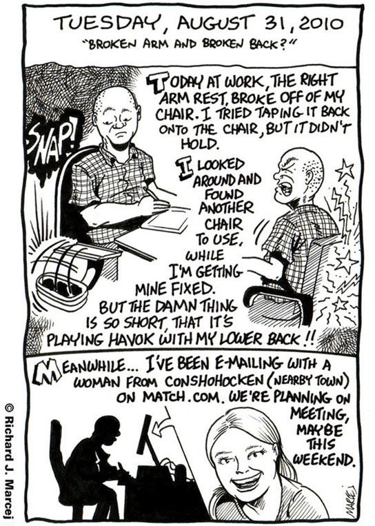 Daily Comic Journal: August, 31, 2010: “Broken Arm And Broken Back?”