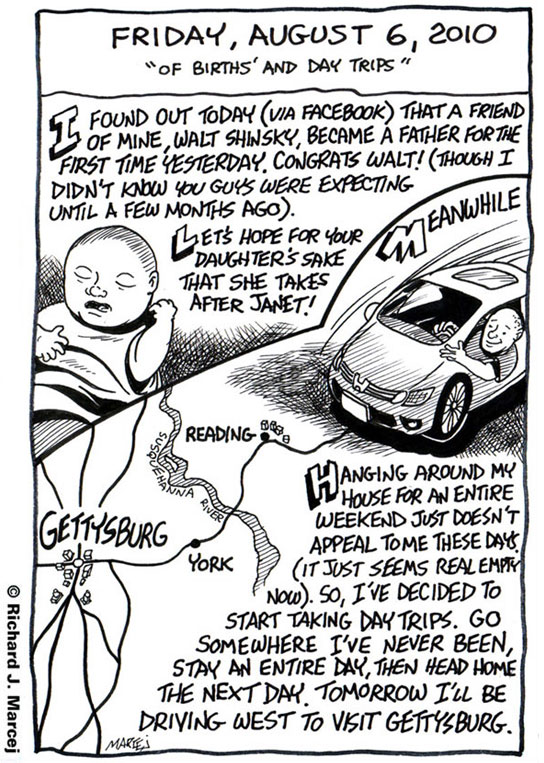 Daily Comic Journal: August 6, 2010: “Of Births’ And Day Trips.”