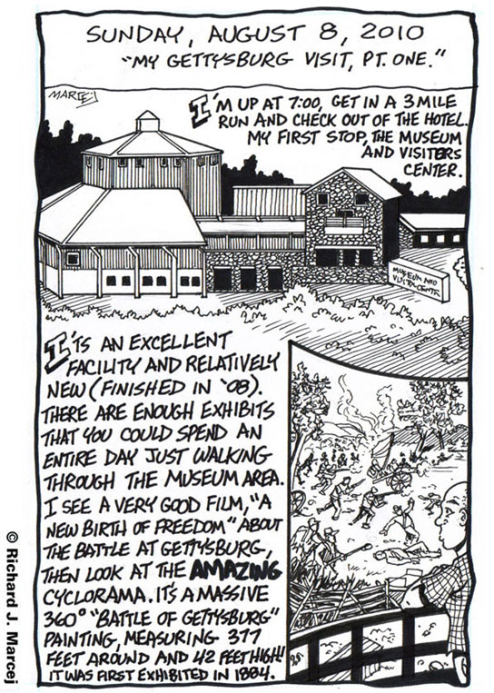 Daily Comic Journal: August 8, 2010: “My Gettysburg Visit, Parts One & Two.”