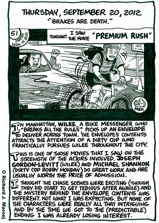 Daily Comic Journal: September 20, 2012: “Brakes Are Death.”