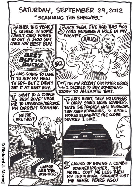 Daily Comic Journal: September 29, 2012: “Scanning The Shelves.”