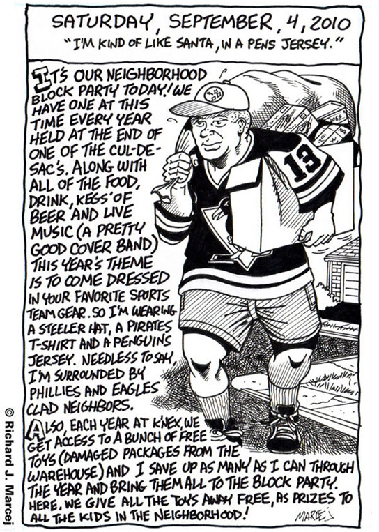 Daily Comic Journal: September, 4, 2010: “I’m Kind Of Like Santa, In A Pens Jersey.”