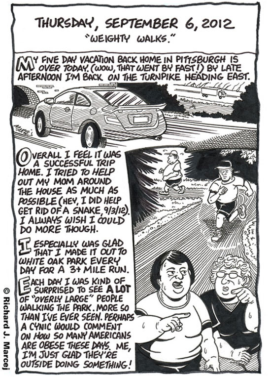 Daily Comic Journal: September 6, 2012: “Weighty Walks.”