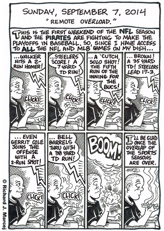 Daily Comic Journal: September 7, 2014: “Remote Overload.”