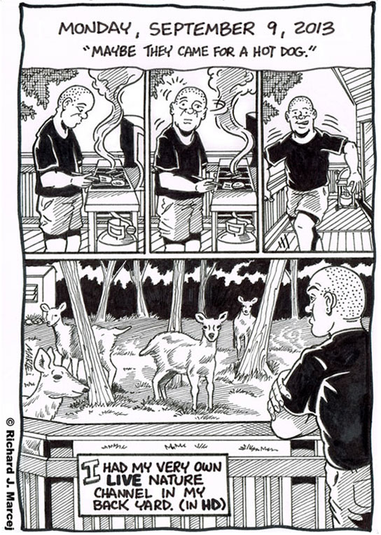 Daily Comic Journal: September 9, 2013: “Maybe They Came For A Hot Dog.”