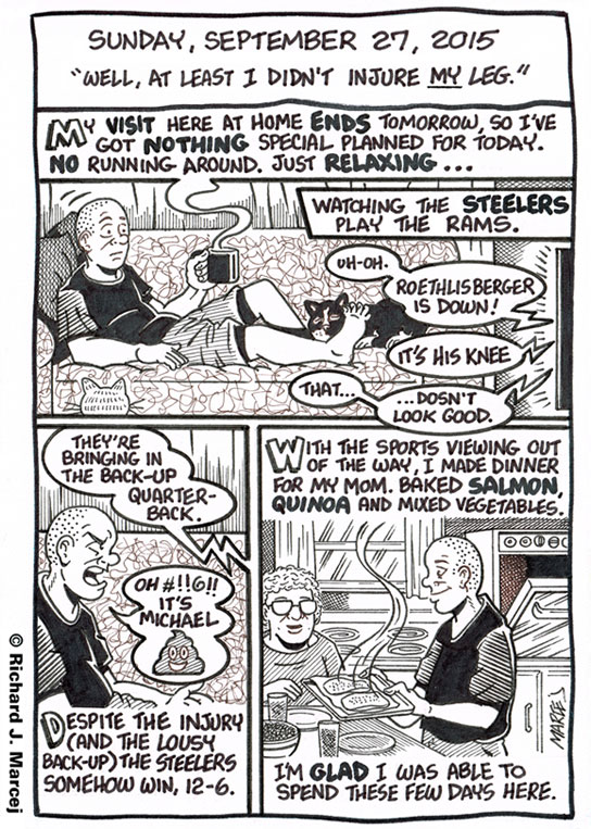 Daily Comic Journal: September 27, 2015: “Well, At Least I Didn’t Injure MY Leg.”