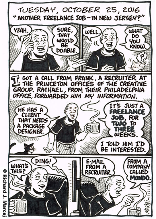 Daily Comic Journal: October 25, 2016: “Another Freelance Job – In New Jersey?”