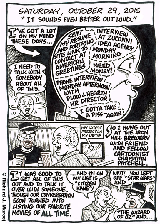 Daily Comic Journal: October 29, 2016: “It Sounds Even Better Out Loud.”