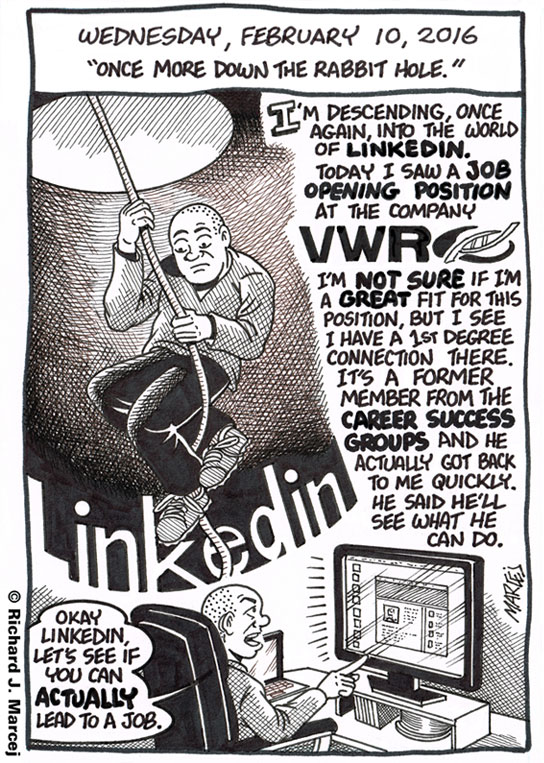 Daily Comic Journal: February 10, 2016: “Once More Down The Rabbit Hole.”