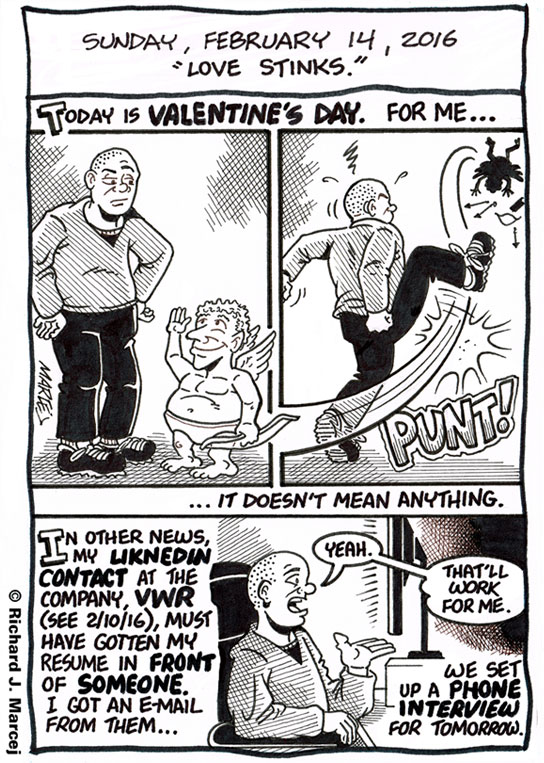 Daily Comic Journal: February 14, 2016: “Love Stinks.”