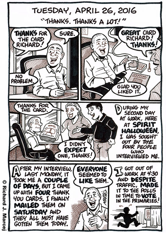 Daily Comic Journal: April 26, 2016: “Thanks, Thanks A Lot!”