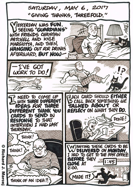 Daily Comic Journal: May 6, 2017: “Giving Thanks Threefold.”