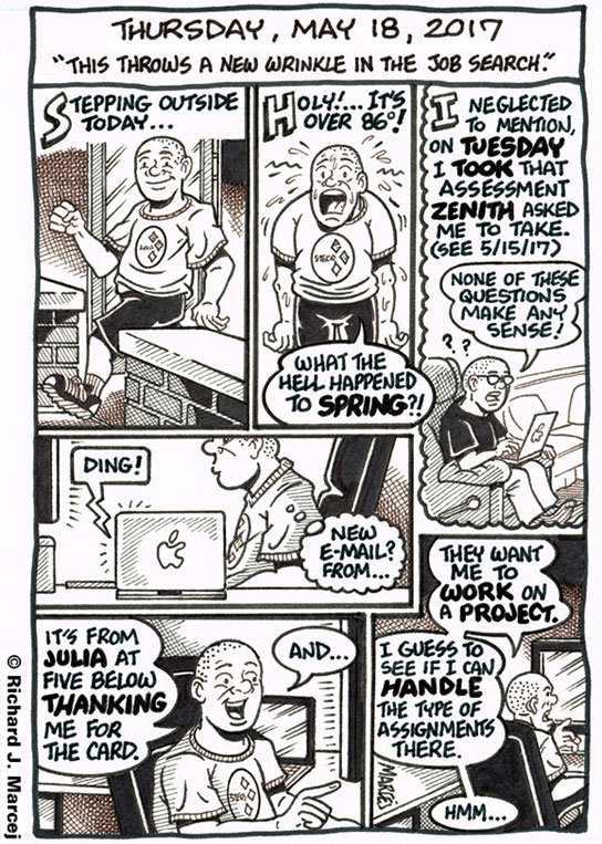 Daily Comic Journal: May 18, 2017: “This Throws A New Wrinkle In The Job Search.”