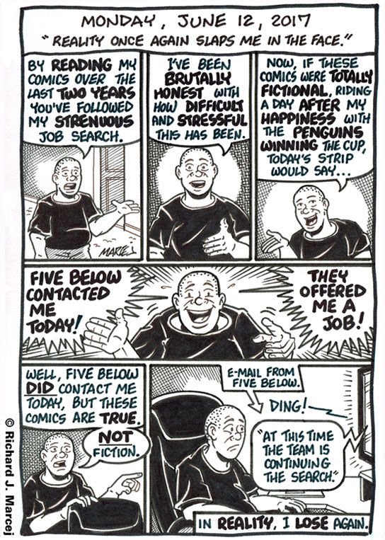 Daily Comic Journal: June 12, 2017: “Reality Once Again Slaps Me In The Face.”